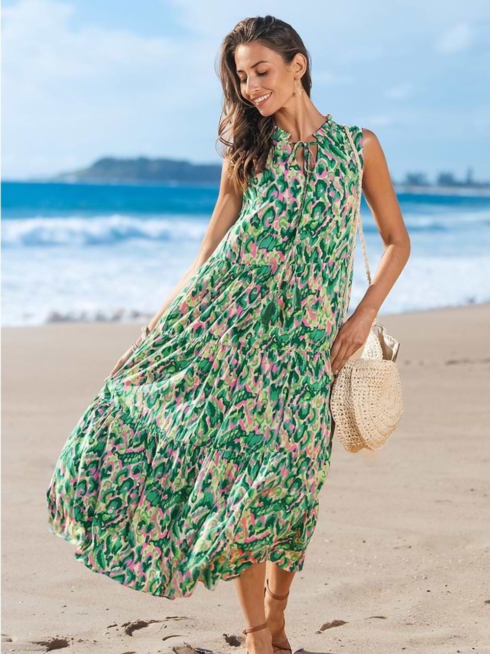 Cupshe Tropical Vibes Summer Swim Coverup Dress Midi NEW with Tags Medium